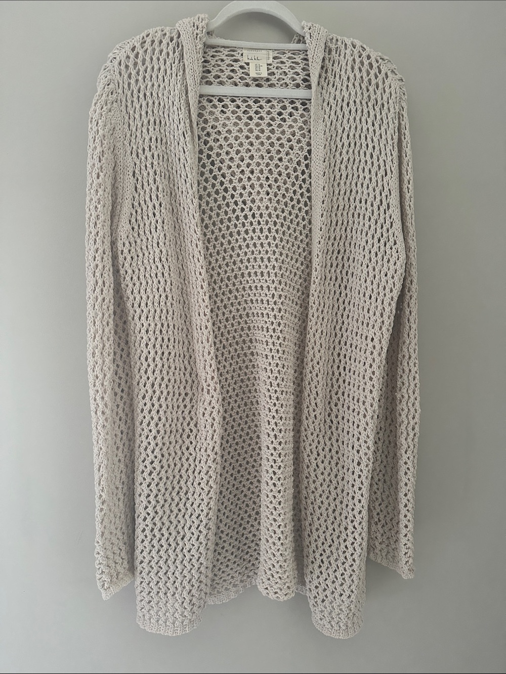 Never wore! Nichole Miller Open-Knit Cream Women's Cardigan Beach Grab & Go